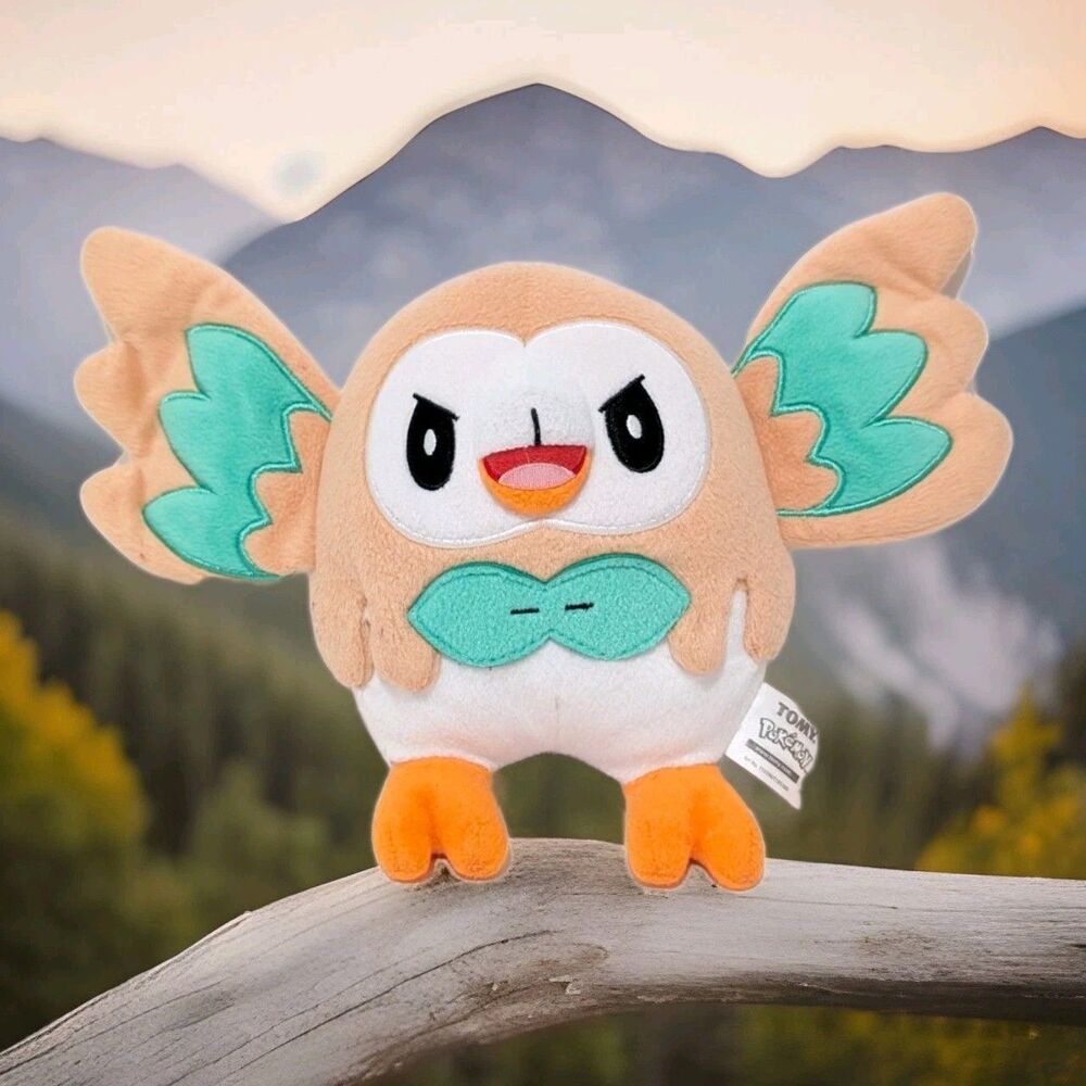 Official Pokemon Rowlet Small Stuffed Plush Cuddly Toy Plushie Tomy 2017